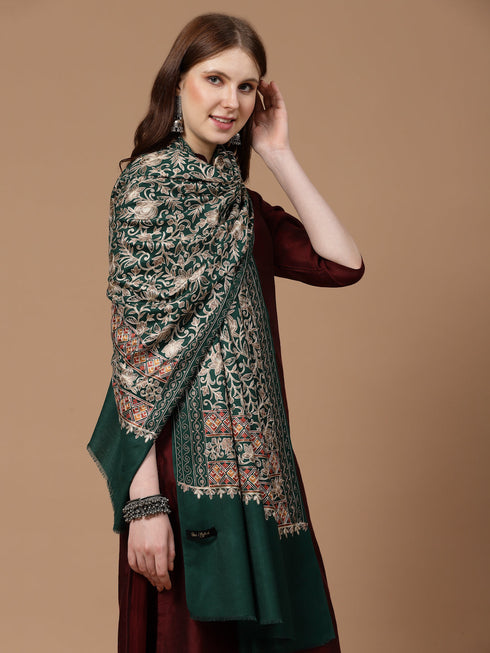 Women's Aari Embroidery Wool Shawl